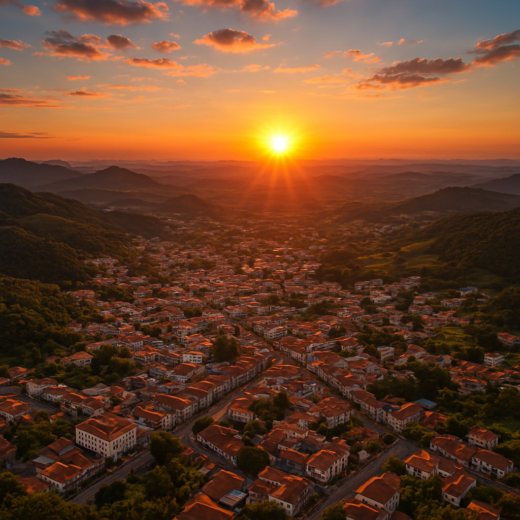 Pôr-do-sol em Serra negra