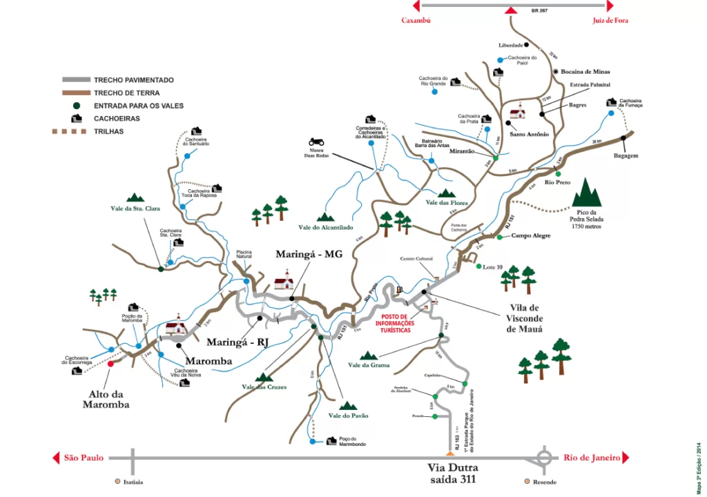 Mapa de visconde de mauá vindo do rio de janeiro ou são paulo